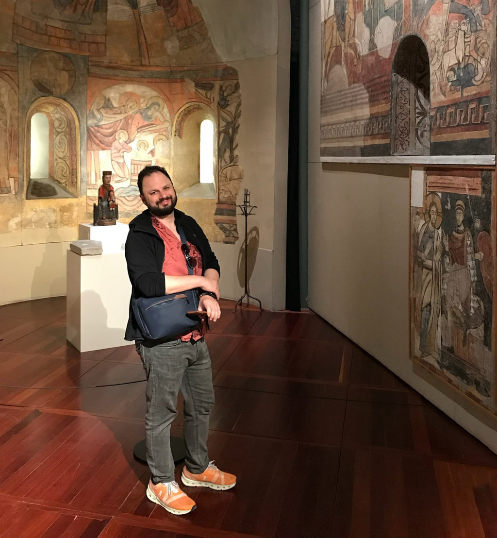 Peter Russo with mountains and water in the background